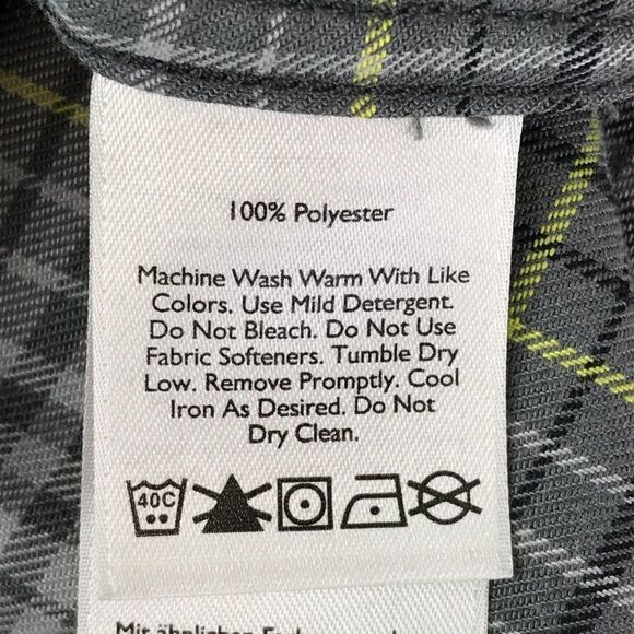 Eddie Bauer Travex Button Up Shirt Men's Large Plaid Long Sleeve Polyester - Picture 8 of 8